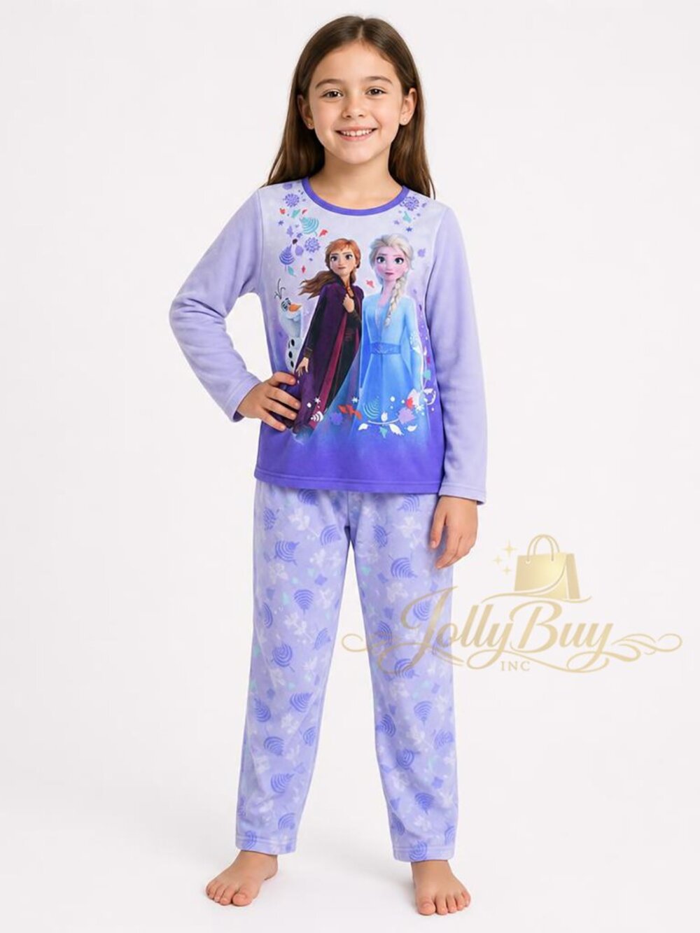 Disney Frozen Girls Pajama 2-Piece Set Plush Fleece PJ Jacket Long Pants
